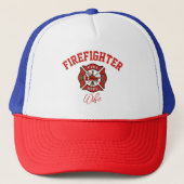 brandweerman vrouw, moeder, zus trucker pet (Voorkant)