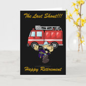 BRANDWEERMAN/VROUW WENSKAART VAN PENSIONERING KAART (Gele Bloem)