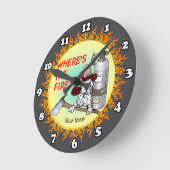 Brandweerman waar de brandklok ronde klok (Hoek)