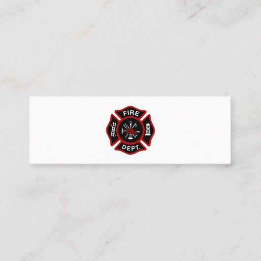 Brandweerman White Mini Visitekaartje (Achterkant)