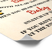 Brandweerman zeg geen baby kledingklemmetje douche poster (Hoek)