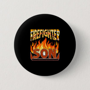 Brandweerman Zoon Brandweercadeau Trotse Brandweer Ronde Button 5,7 Cm