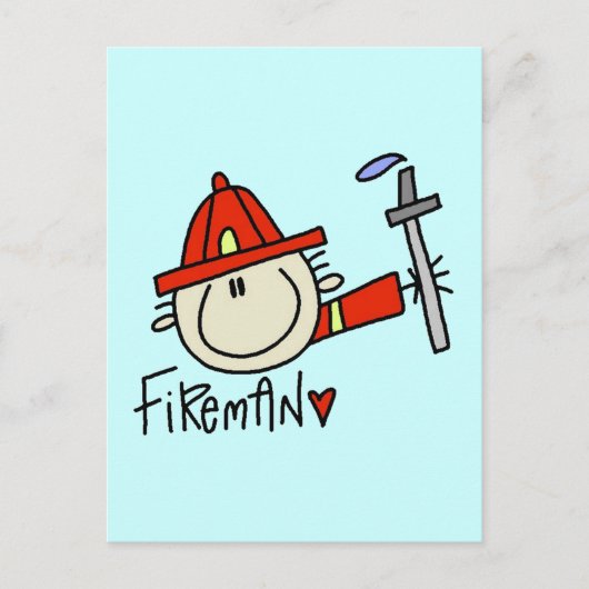 brandweermanman briefkaart (Voorkant)