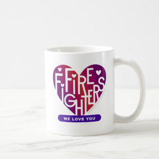Brandweermannen We Love You—Lover's Heart® Design Koffiemok