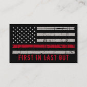 Brandweerman's Gebed Bulk Brandweerman Dunne rode  Visitekaartje (Achterkant)