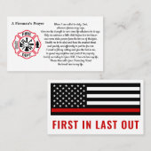 Brandweerman's gebed Maltese dunne rode lijn brand Visitekaartje (Voorkant / Achterkant)