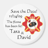 Brandweerman's Save the Date! Magneet (Voorkant)