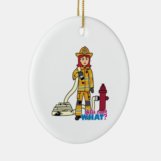 Brandweermeisje - Rood Keramisch Ornament (Rechts)