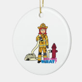 Brandweermeisje - Rood Keramisch Ornament (Links)