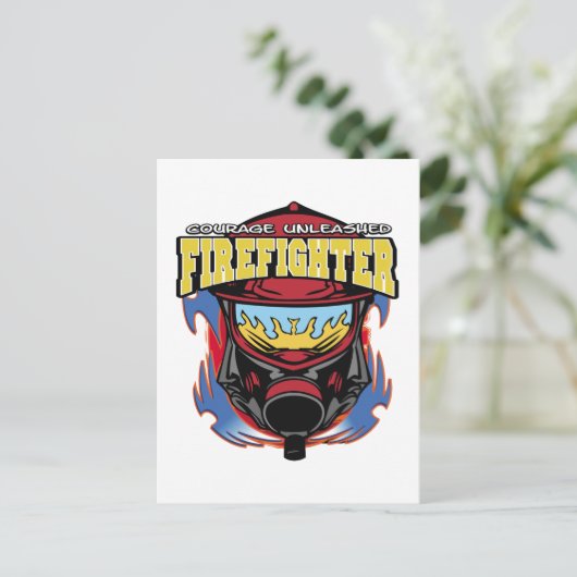 Brandweermoed Briefkaart (Staand voorkant)
