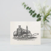  brandweermotor 1800s Antiek brandweerwagen Briefkaart (Staand voorkant)