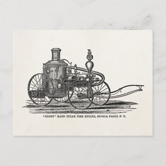  brandweermotor 1800s Antiek brandweerwagen Briefkaart (Voorkant)