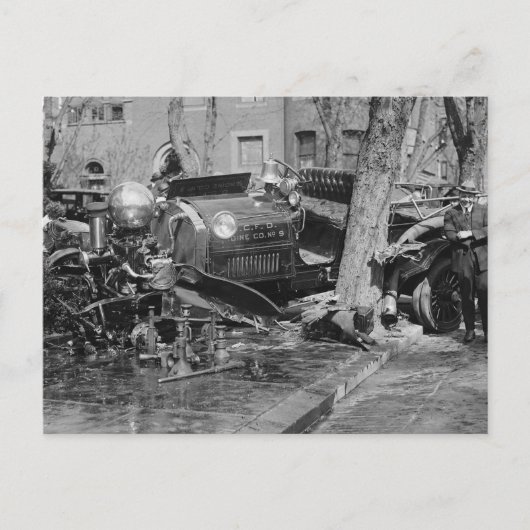 Brandweermotor, 1922 briefkaart (Voorkant)