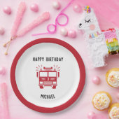 Brandweermotor | Borden voor brandend vrachtwagen Papieren Bordje (Feest)
