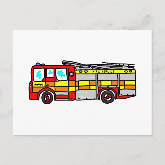 Brandweermotor Briefkaart (Voorkant)