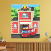 Brandweermotor Canvas Afdruk (Insitu (Woonkamer))