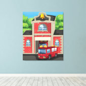 Brandweermotor Canvas Afdruk (Insitu (Houten vloer))