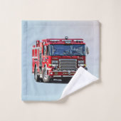 Brandweermotor De hoek draaien Bad Handdoek (Wasdoekje)