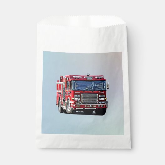 Brandweermotor De hoek draaien Bedankzakje (Voorkant)