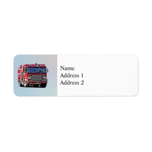 Brandweermotor De hoek draaien Etiket (Voorkant)