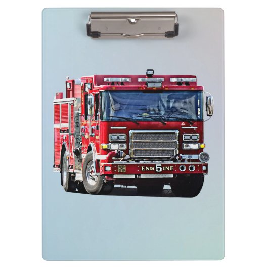 Brandweermotor De hoek draaien Klembord (Voorkant)