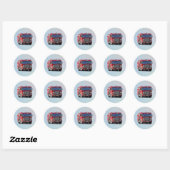 Brandweermotor De hoek draaien Ronde Sticker (Vel)