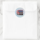 Brandweermotor De hoek draaien Ronde Sticker (Tas)