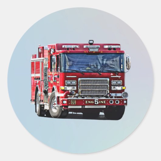Brandweermotor De hoek draaien Ronde Sticker (Voorkant)