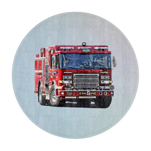 Brandweermotor De hoek draaien Snijplank (Voorkant)
