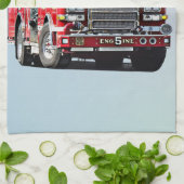 Brandweermotor De hoek draaien Theedoek (Gevouwen)