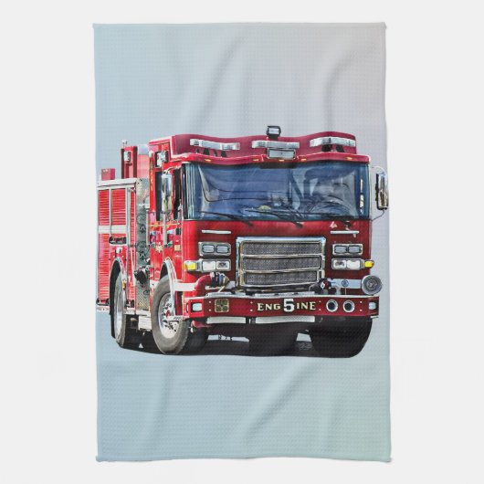 Brandweermotor De hoek draaien Theedoek (Verticaal)