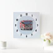 Brandweermotor De hoek draaien Vierkante Klok (Huis)