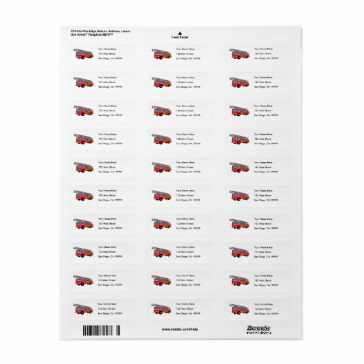 Brandweermotor Etiket (Full Sheet)