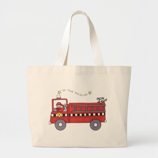Brandweermotor Grote Tote Bag (Voorkant)