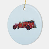 brandweermotor keramisch ornament (Links)