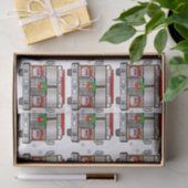 Brandweermotor met kerstmis gedecorbeerd tissuepapier (Geschenk)