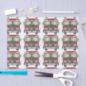 Brandweermotor met kerstmis gedecorbeerd tissuepapier (Craft)