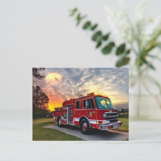 Brandweermotor na Kaart (Staand voorkant)