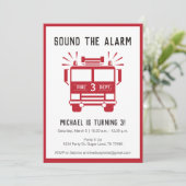 Brandweermotor of brandweerwagen op uitnodiging (Staand voorkant)