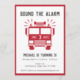 Brandweermotor of brandweerwagen op uitnodiging