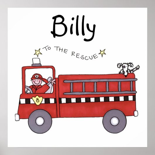 Brandweermotor Poster (Voorkant)