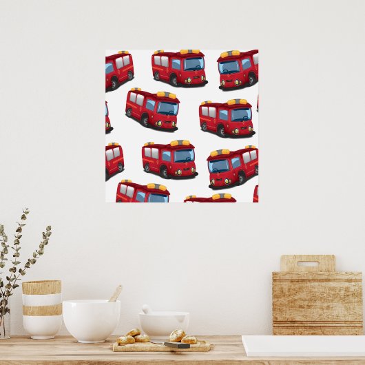 Brandweermotor Poster (Keuken)