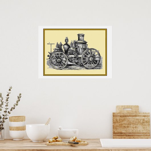  brandweermotor poster (Keuken)