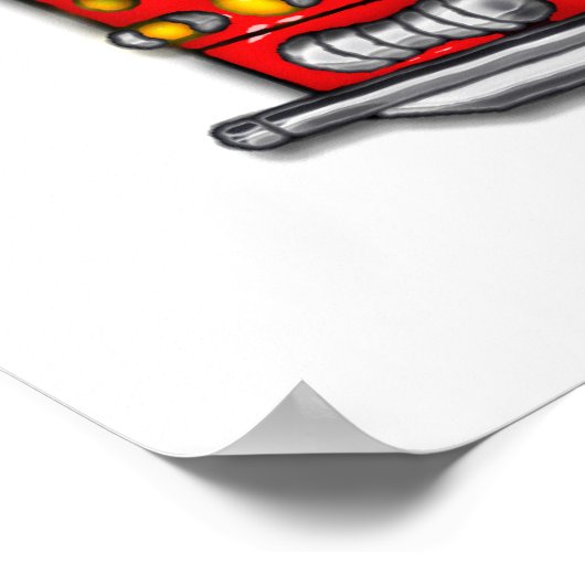 Brandweermotor Poster (Hoek)