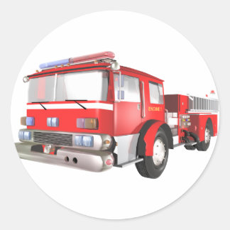 Brandweermotor Ronde Sticker