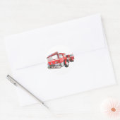 Brandweermotor Ronde Sticker (Envelop)