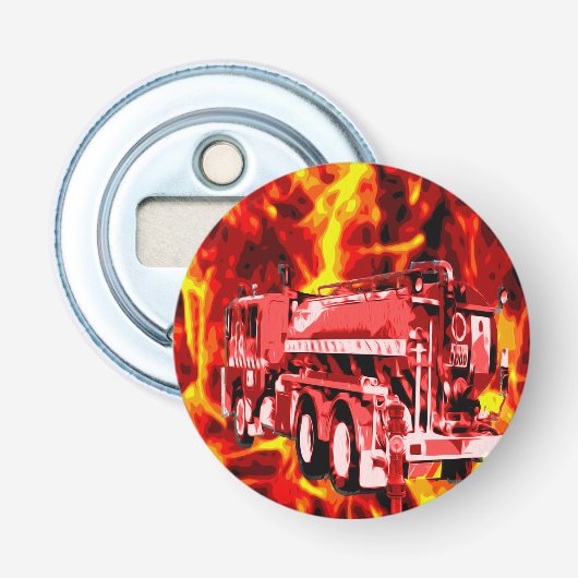 Brandweermotor Storm, brandopener Button Flesopener (Voorkant)