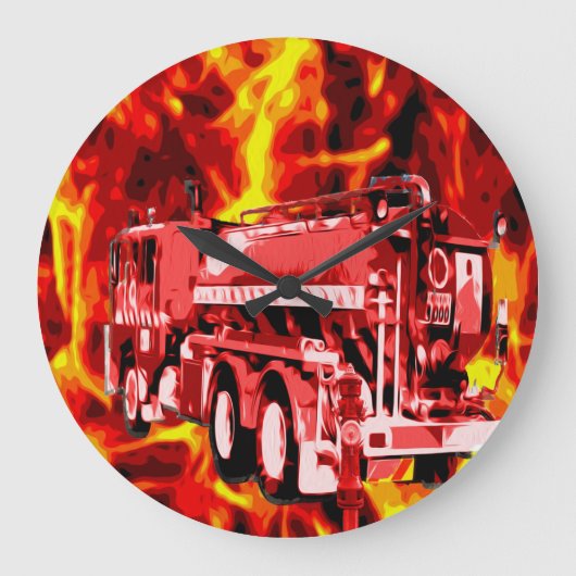 Brandweermotor Storm, wandklok (Voorkant)