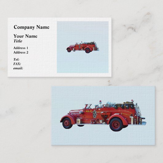  brandweermotor visitekaartje (Voorkant / Achterkant)