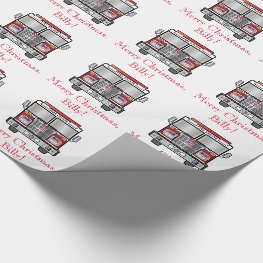 Brandweermotor: Vroegere kerstnaam Cadeaupapier (Hoek)